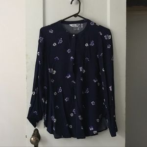 Navy Floral Blouse